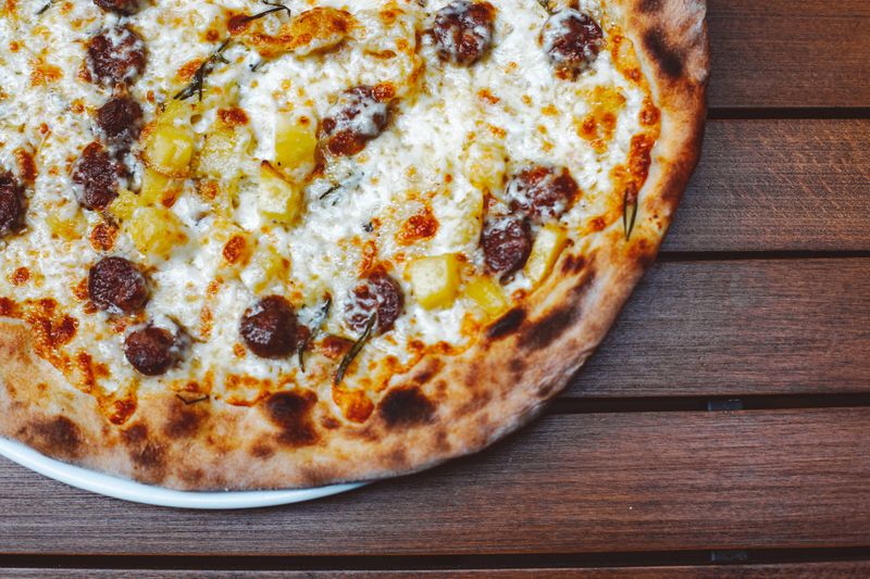 Anthonys coal fired sausage and pepper pizza