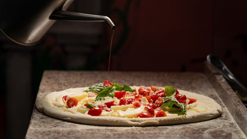 BBQ chicken coal fired pizza